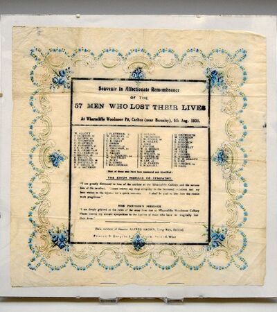 a souvenir napkin from the 1936 disaster in Carlton which killed 57 miners